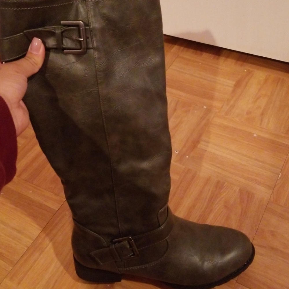 Gray boots